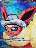 Load image into Gallery viewer, *CUSTOM* Flareon with Grey Felt Hat Van Gogh Handmade Textured Art TCGKITTEN