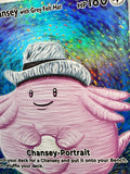 Load image into Gallery viewer, *CUSTOM* Chansey with Grey Felt Hat Van Gogh Handmade Textured Art TCGKITTEN
