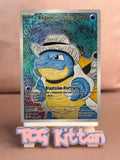 Load image into Gallery viewer, *CUSTOM* Blastoise with Grey Felt Hat Van Gogh Handmade Textured Art TCGKITTEN