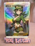 Load image into Gallery viewer, *CUSTOM* Jenny &amp; Scyther Trainer Cosplay Handmade Textured Holo Art TCGKITTEN