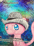 Load image into Gallery viewer, *CUSTOM* Mew with Grey Felt Hat Van Gogh Handmade Textured Art TCGKITTEN
