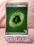 Load image into Gallery viewer, *3 Swirls* Basic Grass Energy sve009 Play! Pokemon Stamped Foil Promo TCGKITTEN