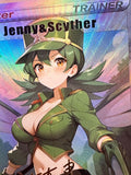 Load image into Gallery viewer, *CUSTOM* Jenny &amp; Scyther Trainer Cosplay Handmade Textured Holo Art TCGKITTEN