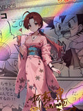 Load image into Gallery viewer, *CUSTOM* Delia Ketchum Trainer Kimono Manga Holo Handmade Textured Art TCGKITTEN