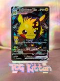 Load image into Gallery viewer, *CUSTOM* Tanjirou Pikachu Cosplay Series Poncho Handmade Holo Art TCGKITTEN
