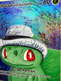 Load image into Gallery viewer, *CUSTOM* Bulbasaur with Grey Felt Hat Van Gogh Handmade Textured Art TCGKITTEN