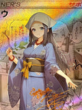 Load image into Gallery viewer, *CUSTOM* Akari Trainer Kimono Manga Holo Handmade Textured Art TCGKITTEN